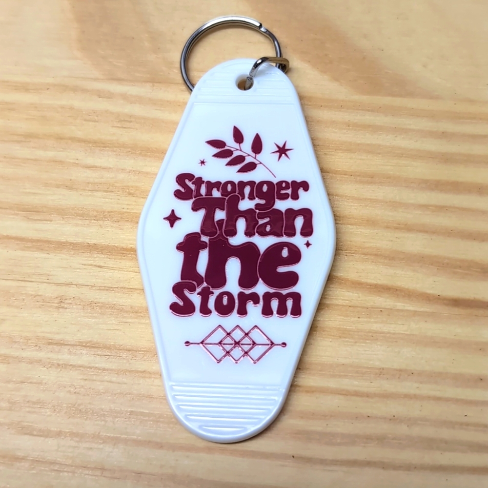 Stronger than the storm white key chain - Picture 1 of 2